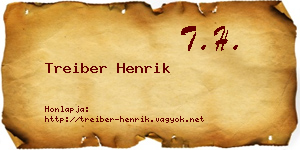 Treiber Henrik névjegykártya